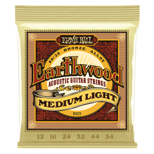 Ernie Ball 2003 Medium Light Earthwood 80/20 Bronze Acoustic Strings - .012-.054