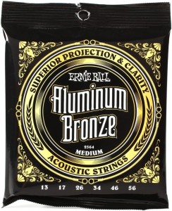 Ernie Ball 2564 Medium Aluminum Bronze Acoustic Strings - .013-.056