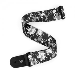 D'Addario P20S1501 Digital Camo Guitar Strap - Black