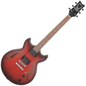 Ibanez Artcore AS53-SRF Semi-Hollow-Body Electric Guitar, Sunburst Red Flat