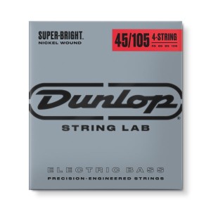 Dunlop DBSBN45105 Super Bright Bass Strings, Nickel Wound, Medium, .045–.105, 4 Strings/Set