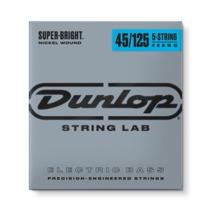 Dunlop DBSBN45125 Super Bright Bass Strings, Nickel Wound, Medium, .045–.125, 5 Strings/Set