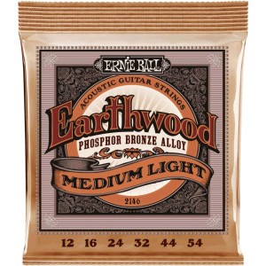 Ernie Ball 2146 Earthwood Phosphor Bronze Acoustic Guitar Strings - .012-.054 Medium Light