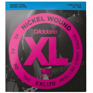 D'Addario EXL170 Nickel Wound Bass Guitar Strings - .045-.100 Regular Light Long Scale