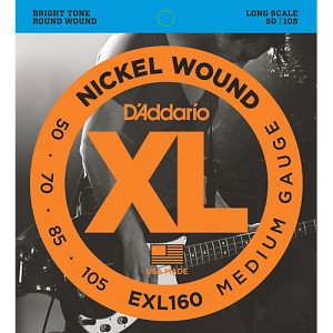 D'Addario EXL160 Nickel Wound Bass Guitar Strings - .050-.105 Medium Long Scale